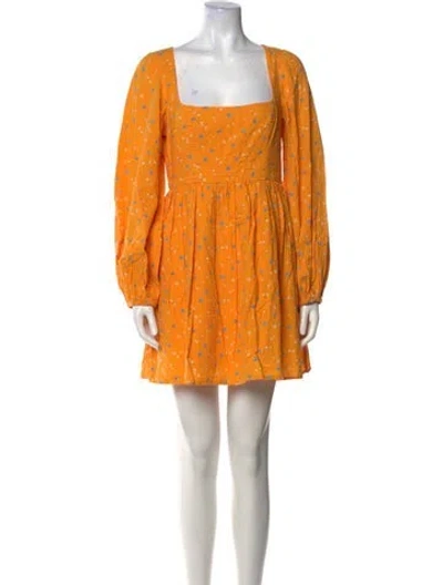 Pre-owned Alice Mccall Floral Print Mini Dress In Orange