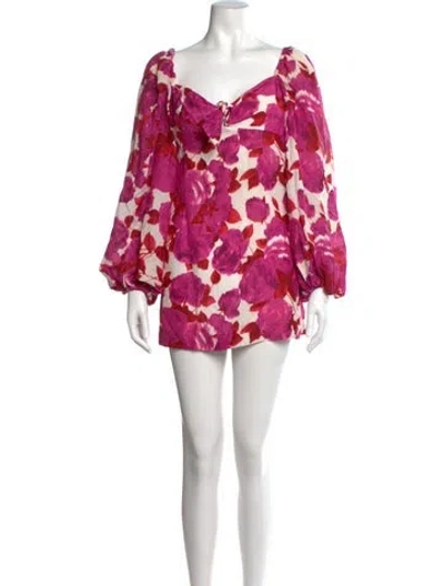 Pre-owned Alice Mccall Floral Print Mini Dress In Pink