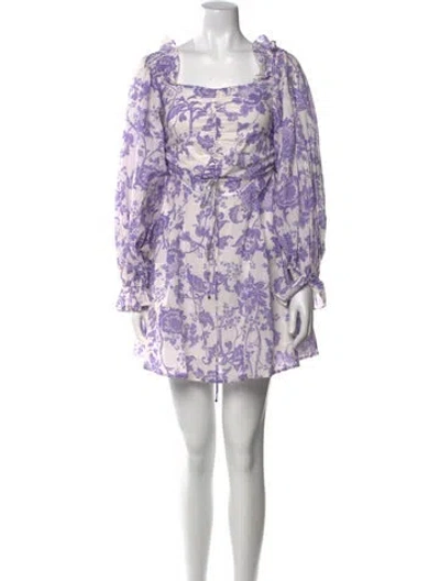 Pre-owned Alice Mccall Floral Print Mini Dress In Purple