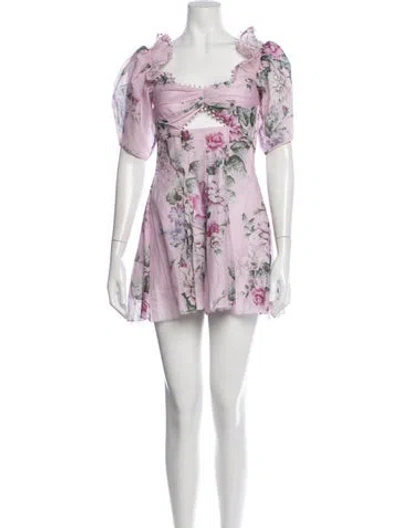 Pre-owned Alice Mccall Floral Print Mini Dress W/ Tags In Pink