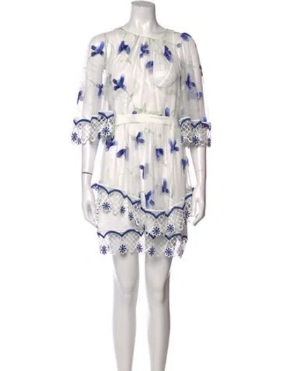 Pre-owned Alice Mccall Floral Print Mini Dress W/ Tags In White