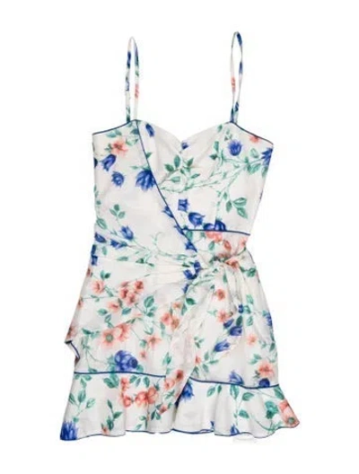 Pre-owned Alice Mccall Floral Print Mini Dress In White