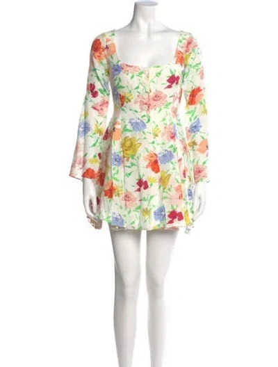 Pre-owned Alice Mccall Floral Print Mini Dress In Yellow