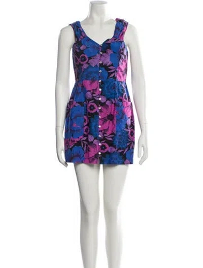 Pre-owned Alice Mccall Floral Print Mini Dress In Yellow