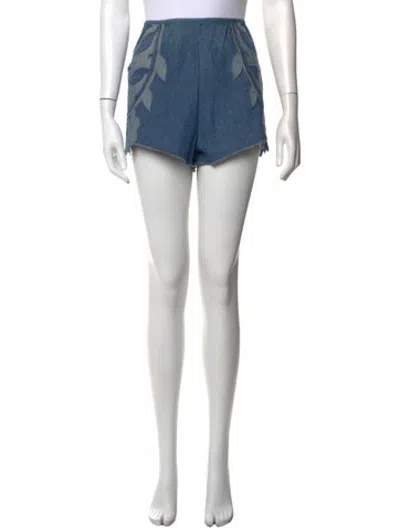 Pre-owned Alice Mccall Floral Print Mini Shorts In Blue