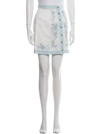 Pre-owned Alice Mccall Floral Print Mini Skirt In White