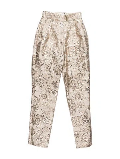 Pre-owned Alice Mccall Floral Print Skinny Leg Pants In Neutral