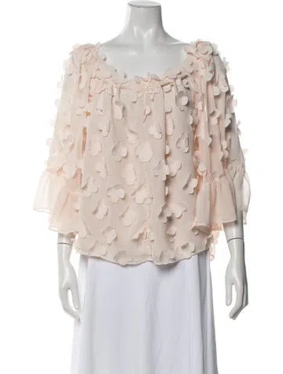 Pre-owned Alice Mccall Floral Print Square Neckline Top In Neutrals