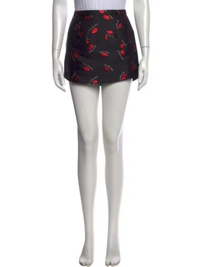 Pre-owned Alice Mccall Graphic Print Mini Shorts In Black