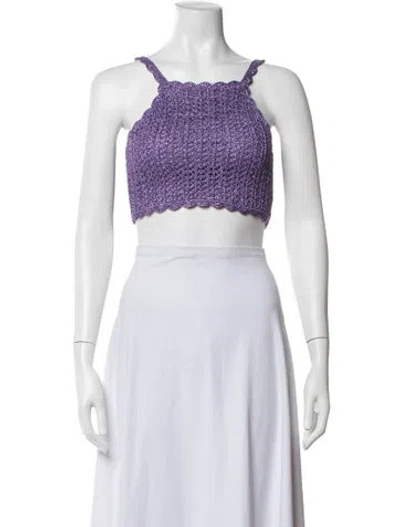 Pre-owned Alice Mccall Halterneck Sleeveless Crop Top In Purple