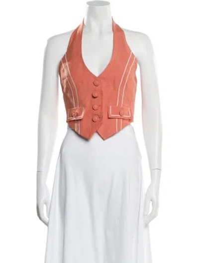 Pre-owned Alice Mccall Halterneck Sleeveless Top In Orange