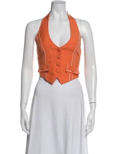 Pre-owned Alice Mccall Halterneck Sleeveless Top In Orange