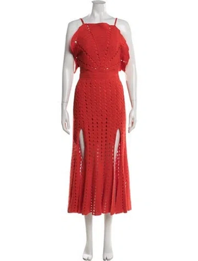 Pre-owned Alice Mccall Lace Pattern Long Dress In Red