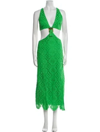 Pre-owned Alice Mccall Lace Pattern Long Dress W/ Tags In Green