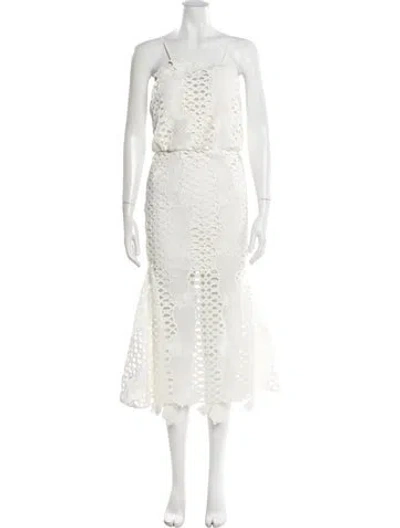 Pre-owned Alice Mccall Lace Pattern Long Dress In White