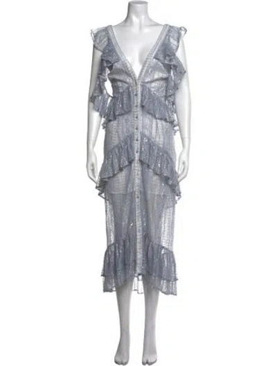 Pre-owned Alice Mccall Lace Pattern Midi Length Dress In Blue