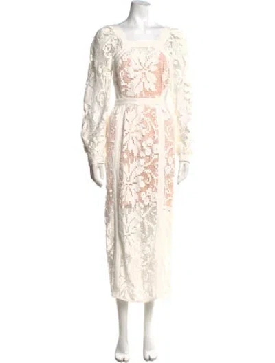 Pre-owned Alice Mccall Lace Pattern Midi Length Dress In Multi