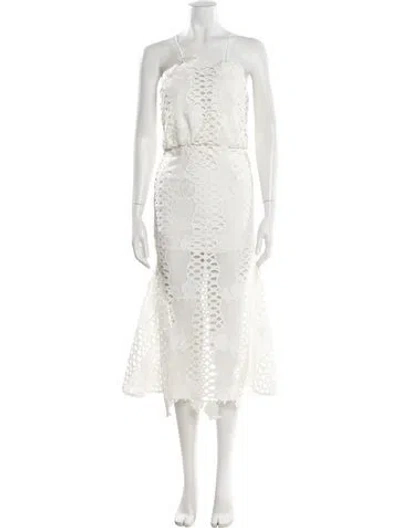 Pre-owned Alice Mccall Lace Pattern Midi Length Dress In White