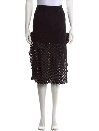Pre-owned Alice Mccall Lace Pattern Midi Length Skirt In Black