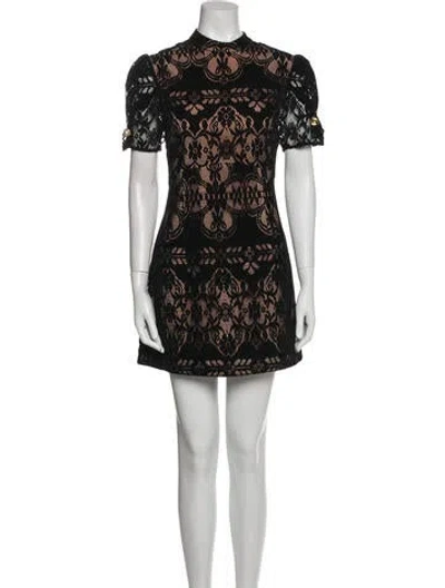 Pre-owned Alice Mccall Lace Pattern Mini Dress In Black