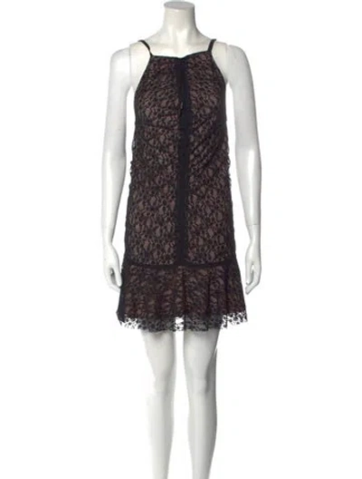 Pre-owned Alice Mccall Lace Pattern Mini Dress In Black