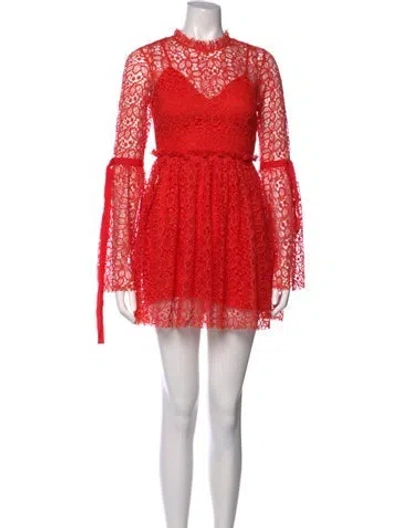 Pre-owned Alice Mccall Lace Pattern Mini Dress In Orange