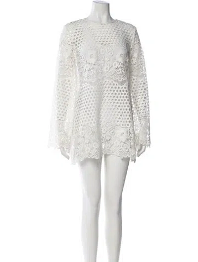 Pre-owned Alice Mccall Lace Pattern Mini Dress In White