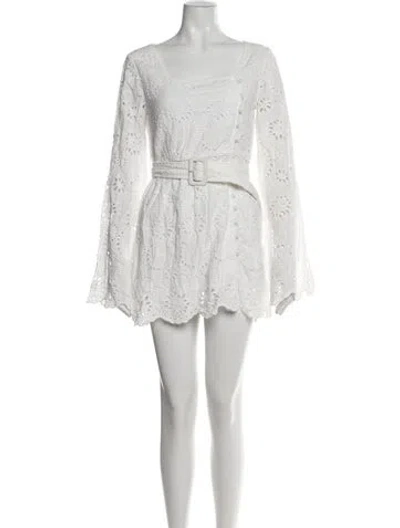 Pre-owned Alice Mccall Lace Pattern Mini Dress In White