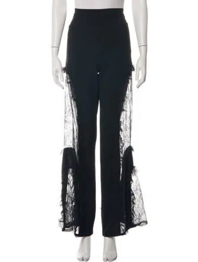 Pre-owned Alice Mccall Lace Pattern Wide Leg Pants In Black