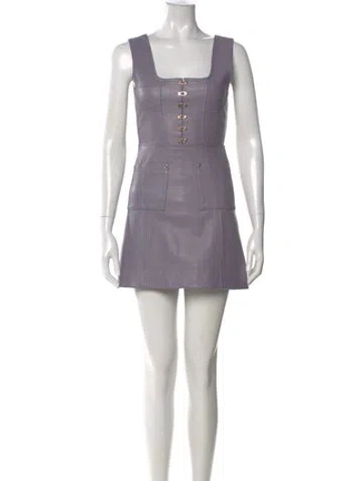 Pre-owned Alice Mccall Leather Mini Dress In Purple