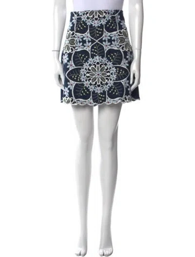 Pre-owned Alice Mccall Linen Mini Skirt In Blue