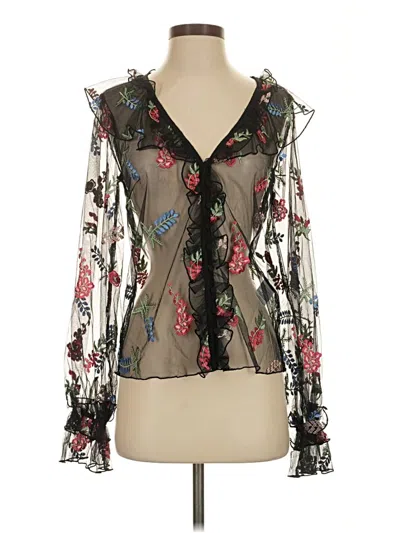 Pre-owned Alice Mccall Long Sleeve Blouse In Black