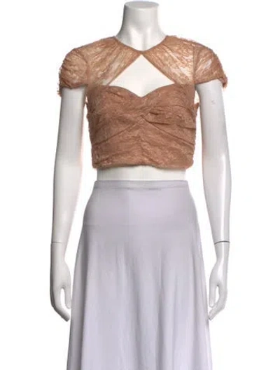 Pre-owned Alice Mccall Nylon Lace Pattern Crop Top W/ Tags In Multicolor