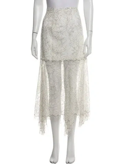 Pre-owned Alice Mccall Nylon Midi Length Skirt In White