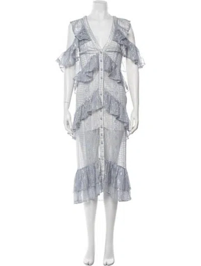 Pre-owned Alice Mccall Nylon Mini Dress In Blue/metallic