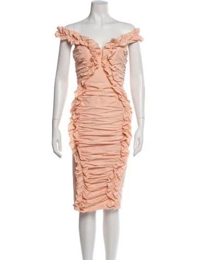 Pre-owned Alice Mccall Off-the-shoulder Knee-length Dress