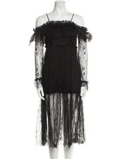 Pre-owned Alice Mccall Off-the-shoulder Mini Dress In Black