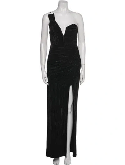 Pre-owned Alice Mccall One-shoulder Long Dress In Black