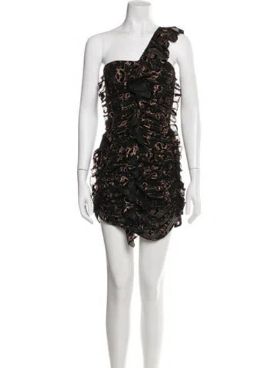 Pre-owned Alice Mccall One-shoulder Mini Dress In Black