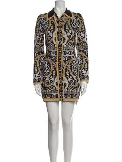 Pre-owned Alice Mccall Paisley Print Mini Dress In Gold