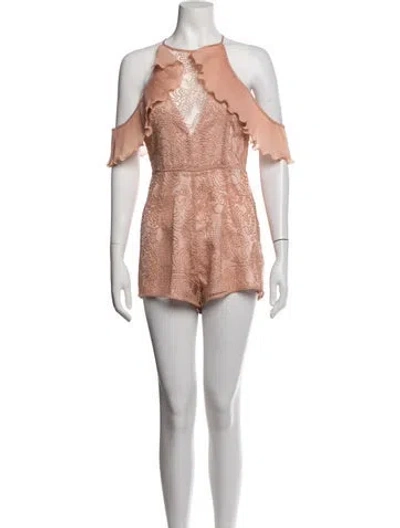 Pre-owned Alice Mccall Patterned Halterneck Romper In Pink