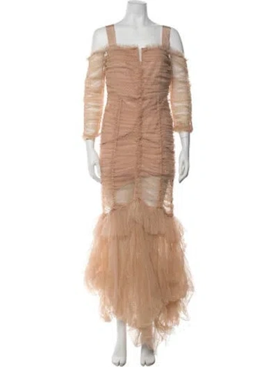 Pre-owned Alice Mccall Patterned Long Dress In Neutrals