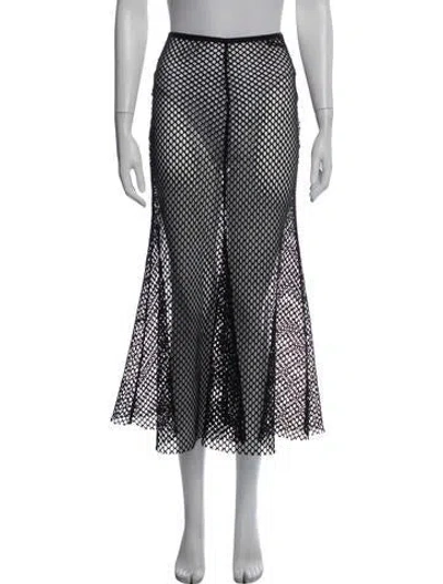 Pre-owned Alice Mccall Patterned Long Skirt In Black