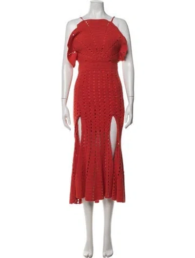 Pre-owned Alice Mccall Patterned Midi Length Dress In Red
