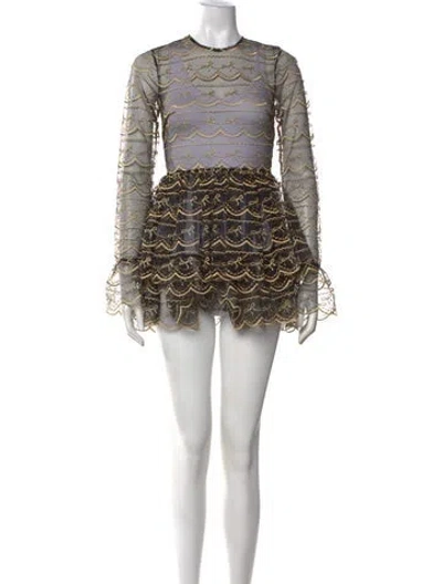 Pre-owned Alice Mccall Patterned Mini Dress In Black/metallic