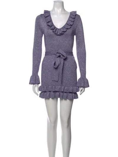 Pre-owned Alice Mccall Patterned Mini Dress In Metallic/purple