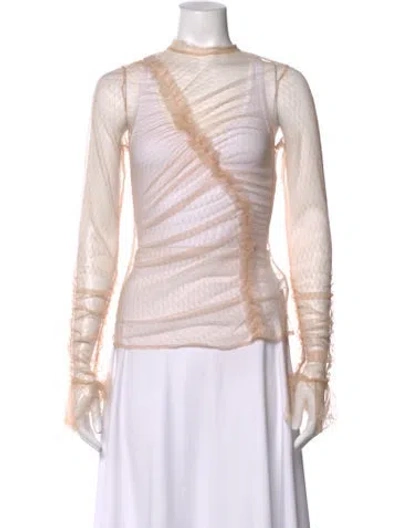 Pre-owned Alice Mccall Patterned Mock Neck Top W/ Tags In Neutrals
