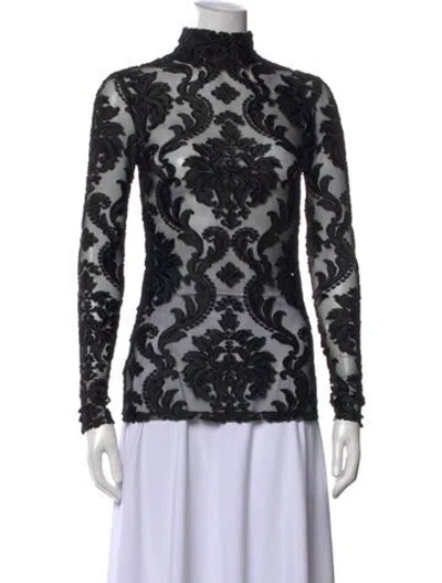 Pre-owned Alice Mccall Patterned Turtleneck Top In Black