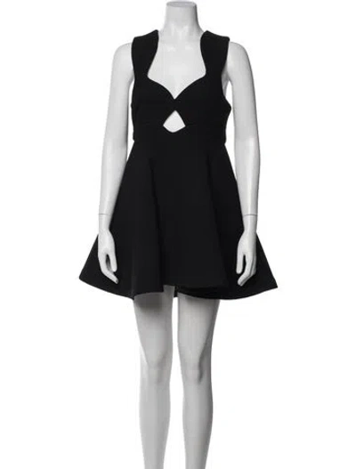 Pre-owned Alice Mccall Plunge Neckline Mini Dress In Black