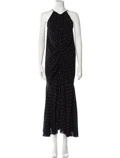 Pre-owned Alice Mccall Polka Dot Print Long Dress In Black